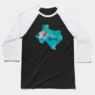 Texas State and Flowers Baseball T-Shirt